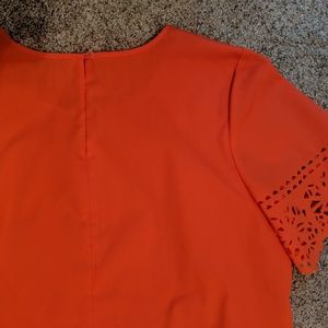 J. Crew Orange Lazer Cut Sleeve Blouse